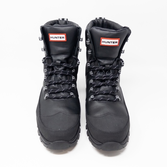 Hunter Explorer Commando Winter Snow Boot Black Leather Men’s 9 US 42 EU UK 8 - Picture 3 of 5